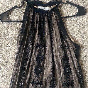 Max Studio (Small) Black Lace/Cream Colored Blouse